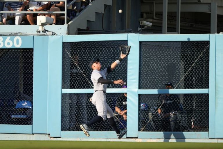 Catch of the year? Aaron Judge crashes through door to make spectacular grab; misses next game with injury