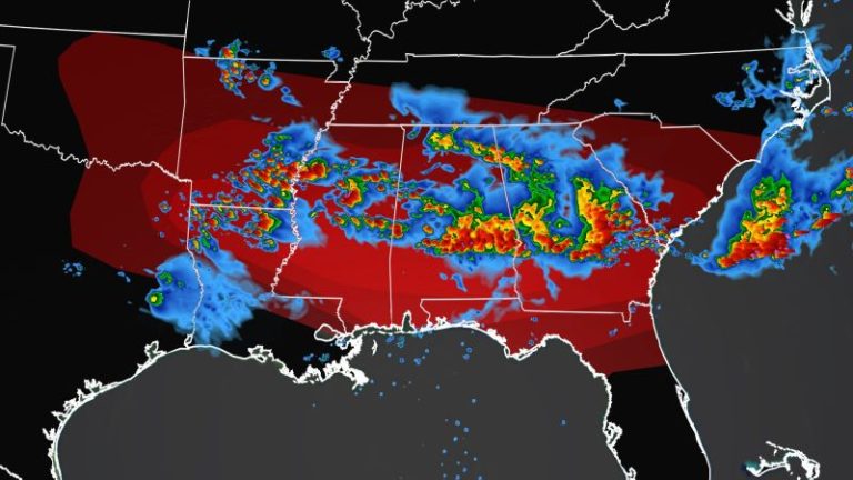 Storms knock out power to more than 100,000 across the South with high winds and at least 8 reported tornadoes