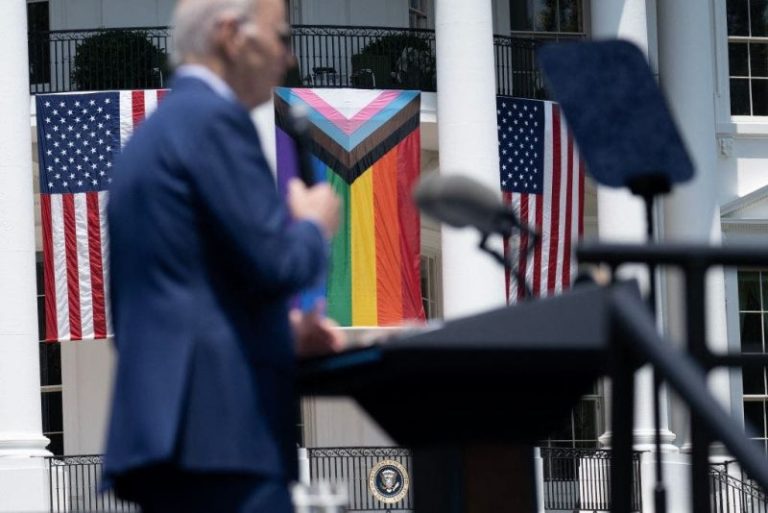 White House accused of US Flag Code violation over Pride Month display