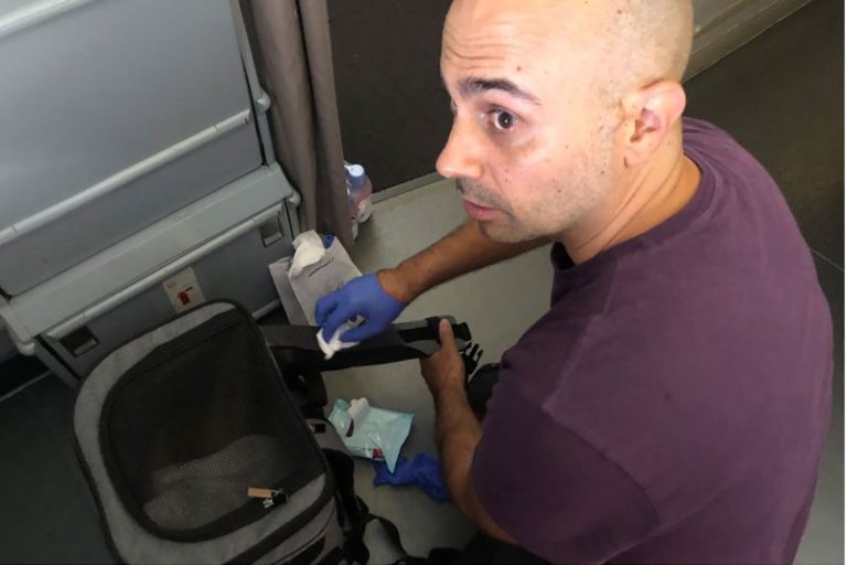 Airline passenger finds plane floor soaked in blood