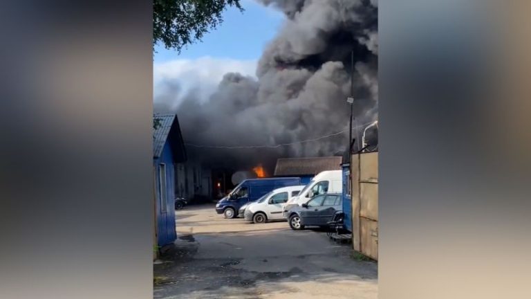 Fire erupts at oil depot in St. Petersburg