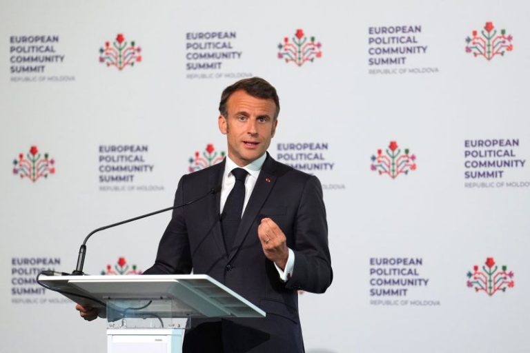 French President Emmanuel Macron says Russian flag has no place at Paris Olympics Games