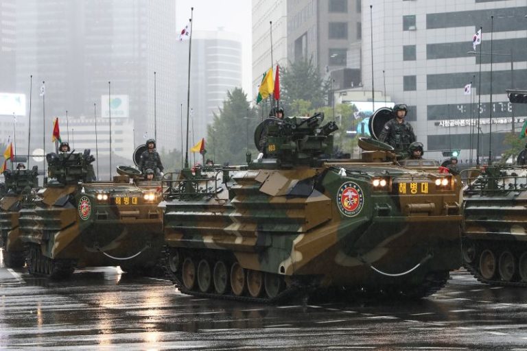 South Korea showcases missiles, drones and tanks in rare military parade