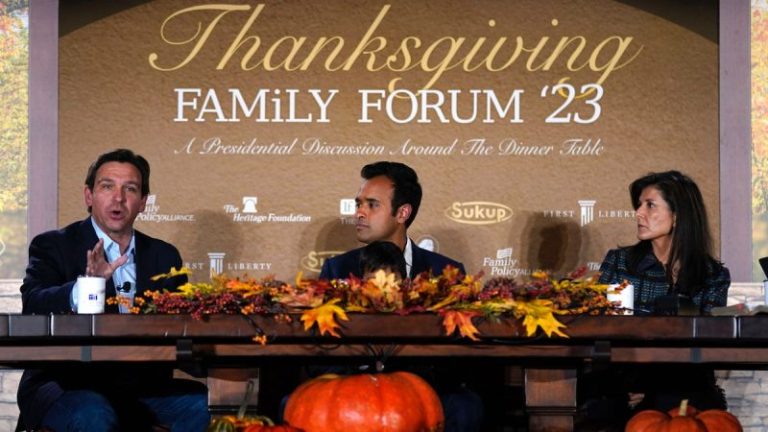 Desantis, Haley, Ramaswamy, sitting side-by-side, get personal during ‘family discussion’ in Iowa