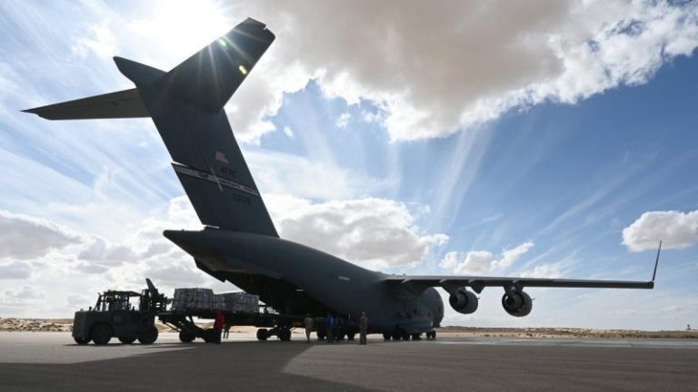 US military delivers first round of humanitarian aid for Gaza via Egypt