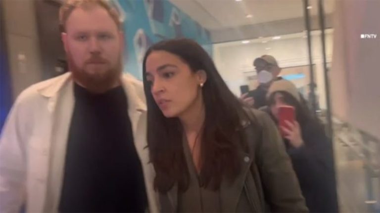 Pro-Palestinian protesters accost AOC outside movie theater, demand she call Israel-Hamas war a ‘genocide’